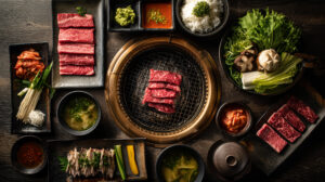 ブログ |焼肉ホルモンぎゅうた姫路本店 5 焼肉と副菜が並んだ食卓